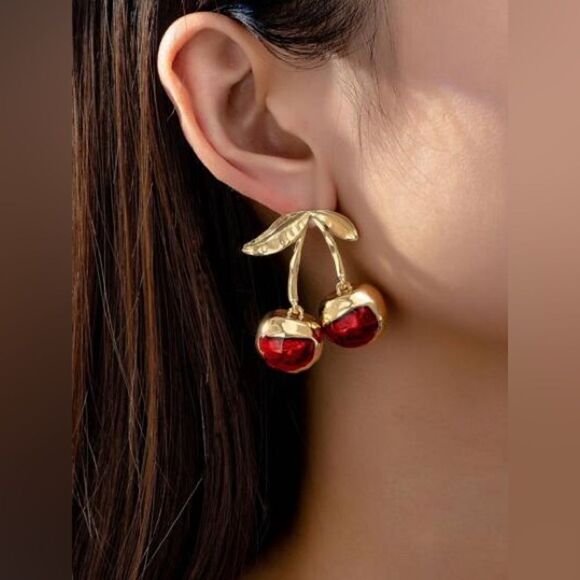 Cherry earrings M907 - Picture 1 of 5